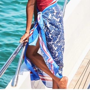 Lilly Pulitzer Blue and Red Sarong Wrap